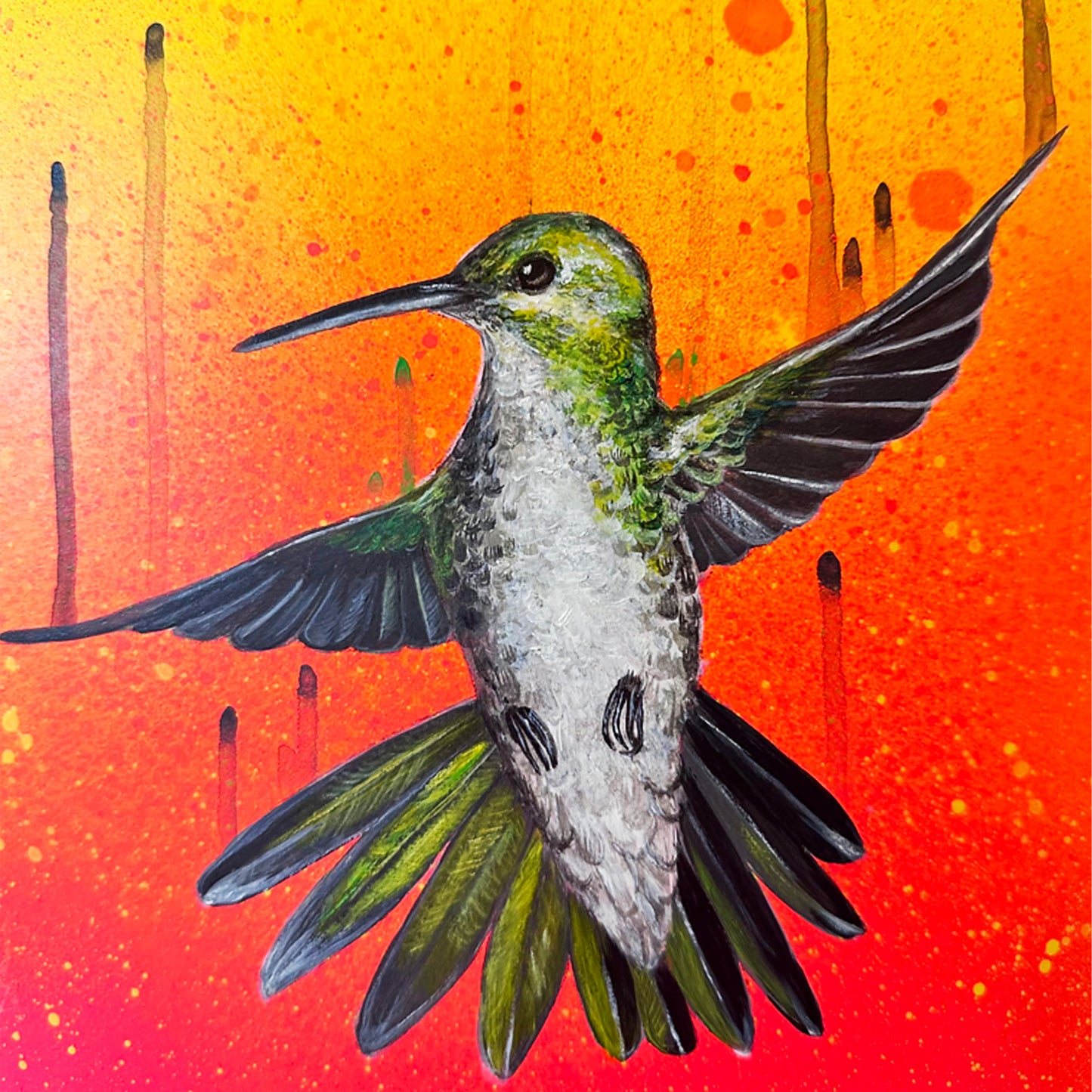 LOUISE McNAUGHT 'Mangrove Hummingbird' (2025) Original on Skateboard Deck