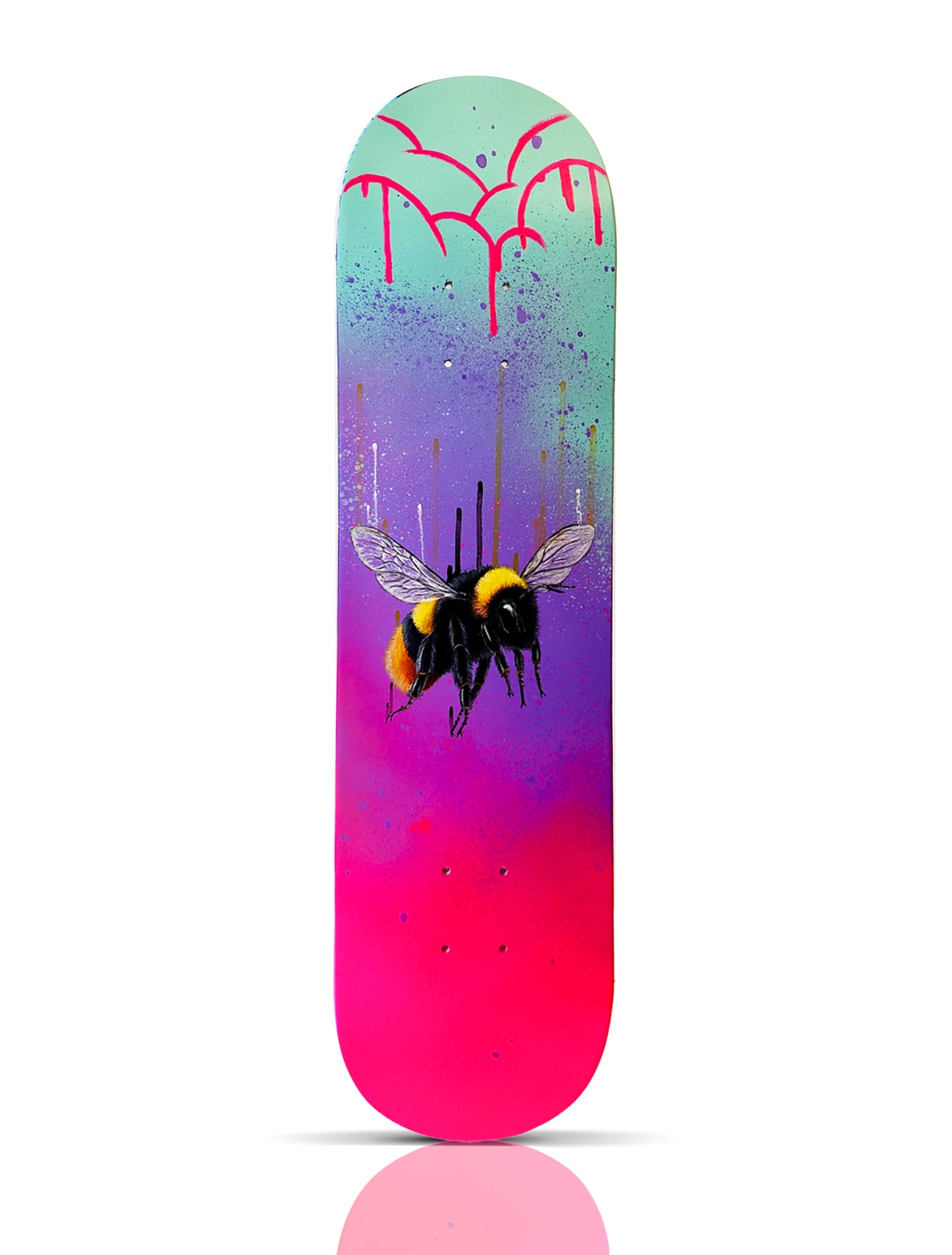 LOUISE McNAUGHT 'Red Tailed Bumblebee' (2025) Original on Skateboard Deck