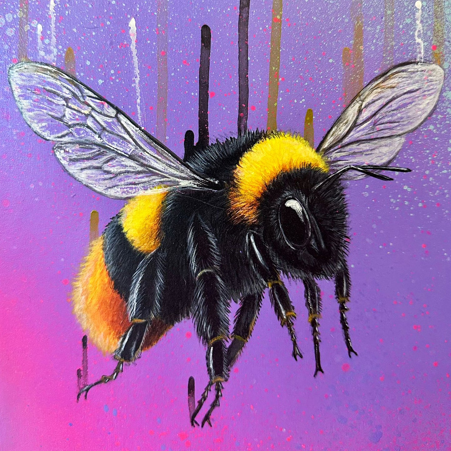 LOUISE McNAUGHT 'Red Tailed Bumblebee' (2025) Original on Skateboard Deck