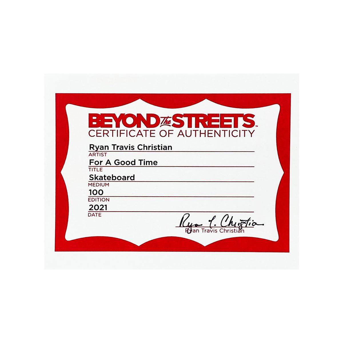 RYAN TRAVIS CHRISTIAN 'Good Time' (2021) Skateboard Deck