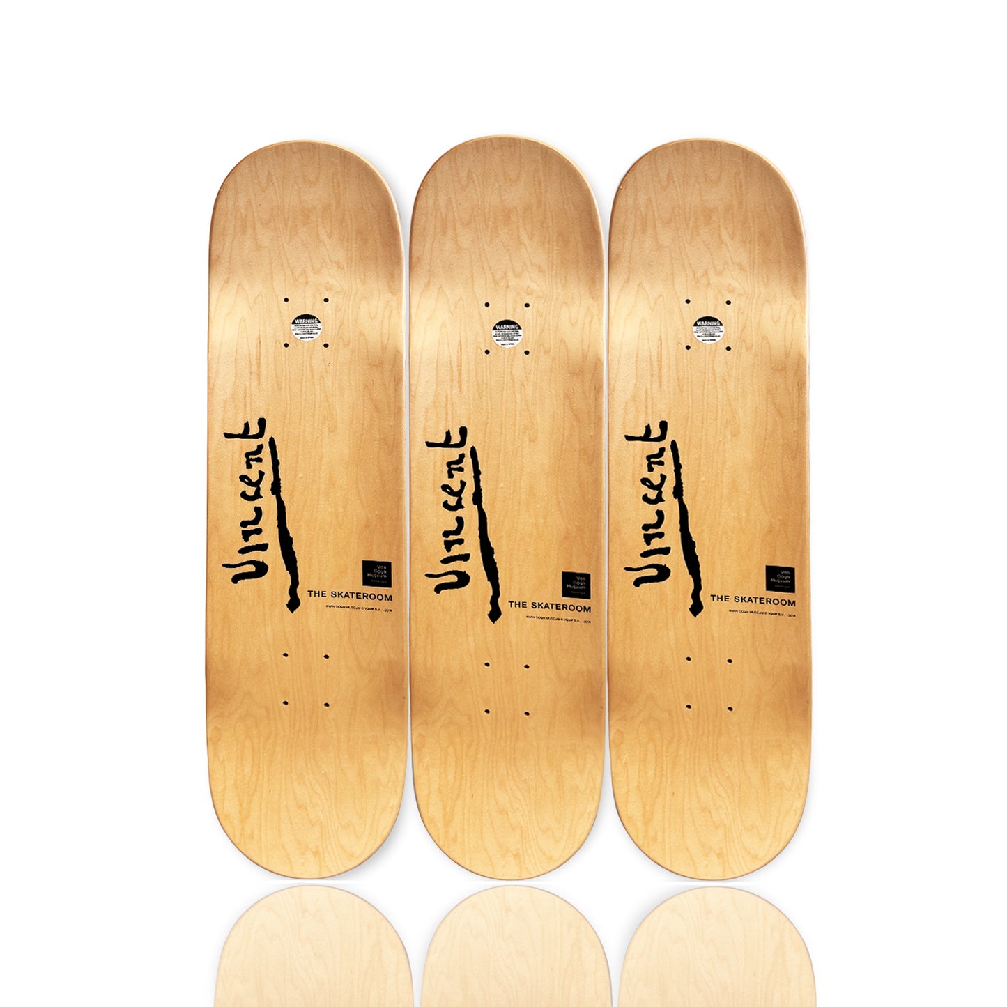VINCENT VAN GOGH 'Self Portrait' (2022) Triptych Skateboard Deck Set