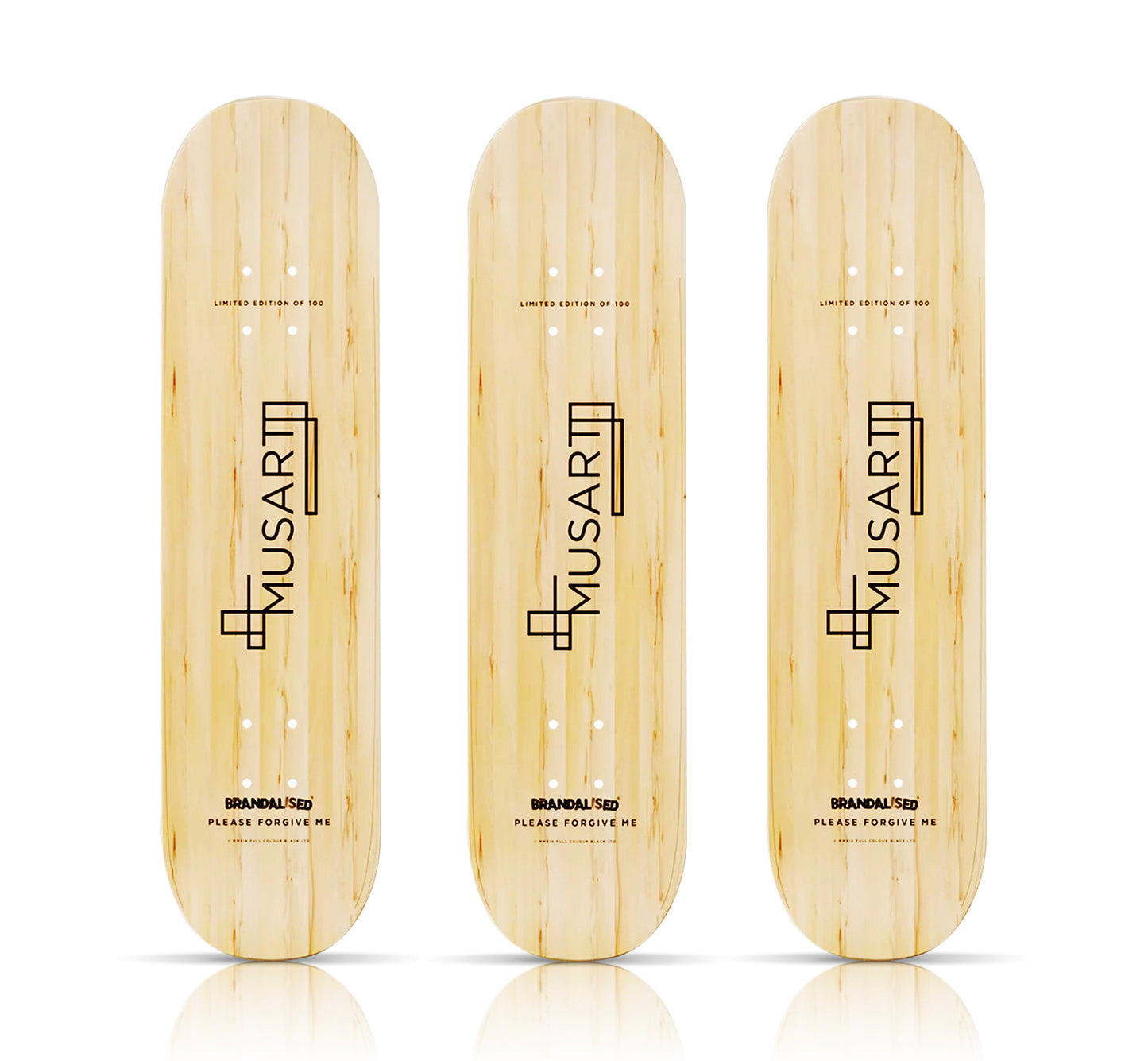 BANKSY (after) 'Forgive Me' (2019) Triptych Skateboard Deck Set