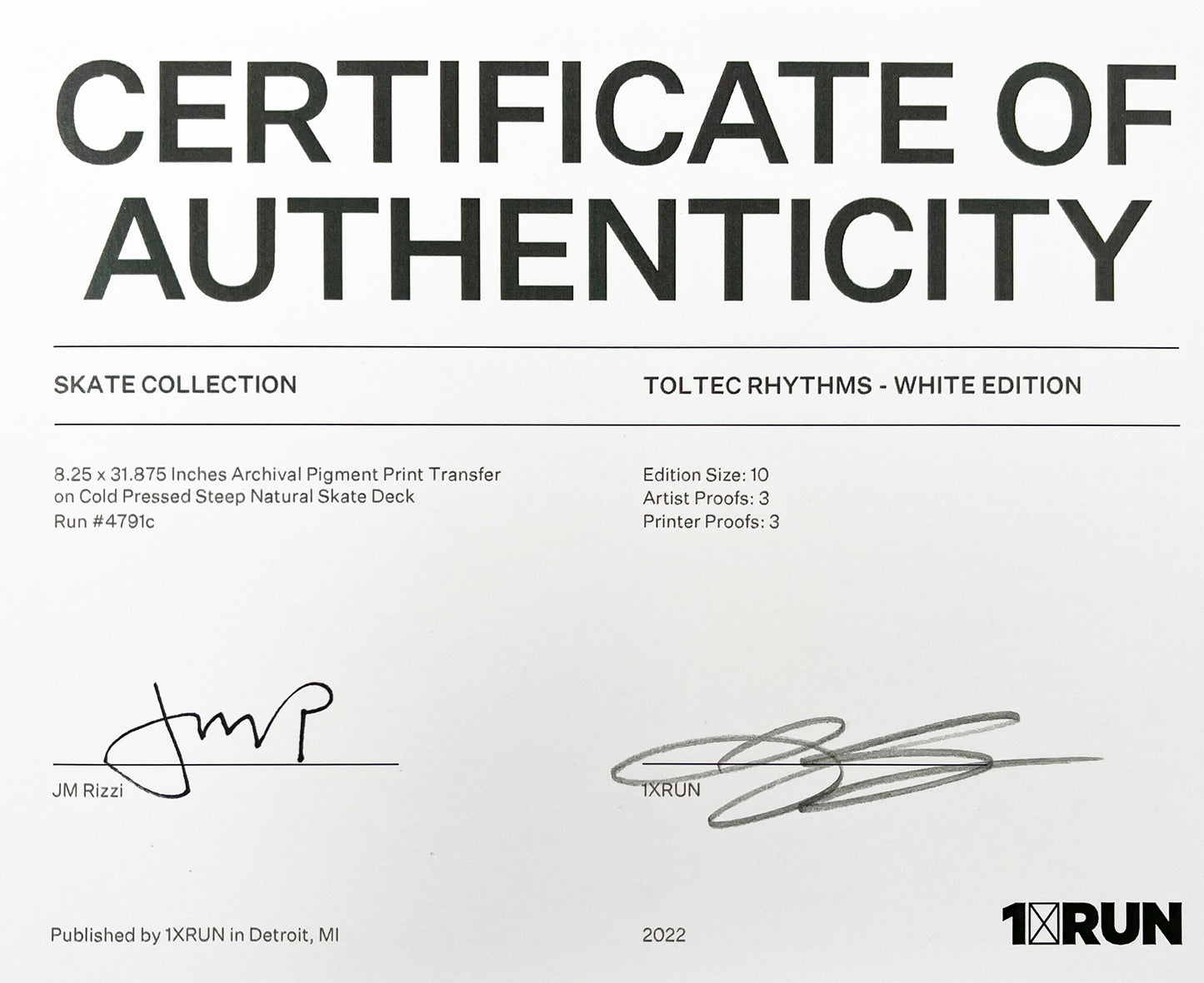 JM RIZZI x 1xRUN 'Toltec Rhythms' (2022) Triptych Skateboard Deck Set