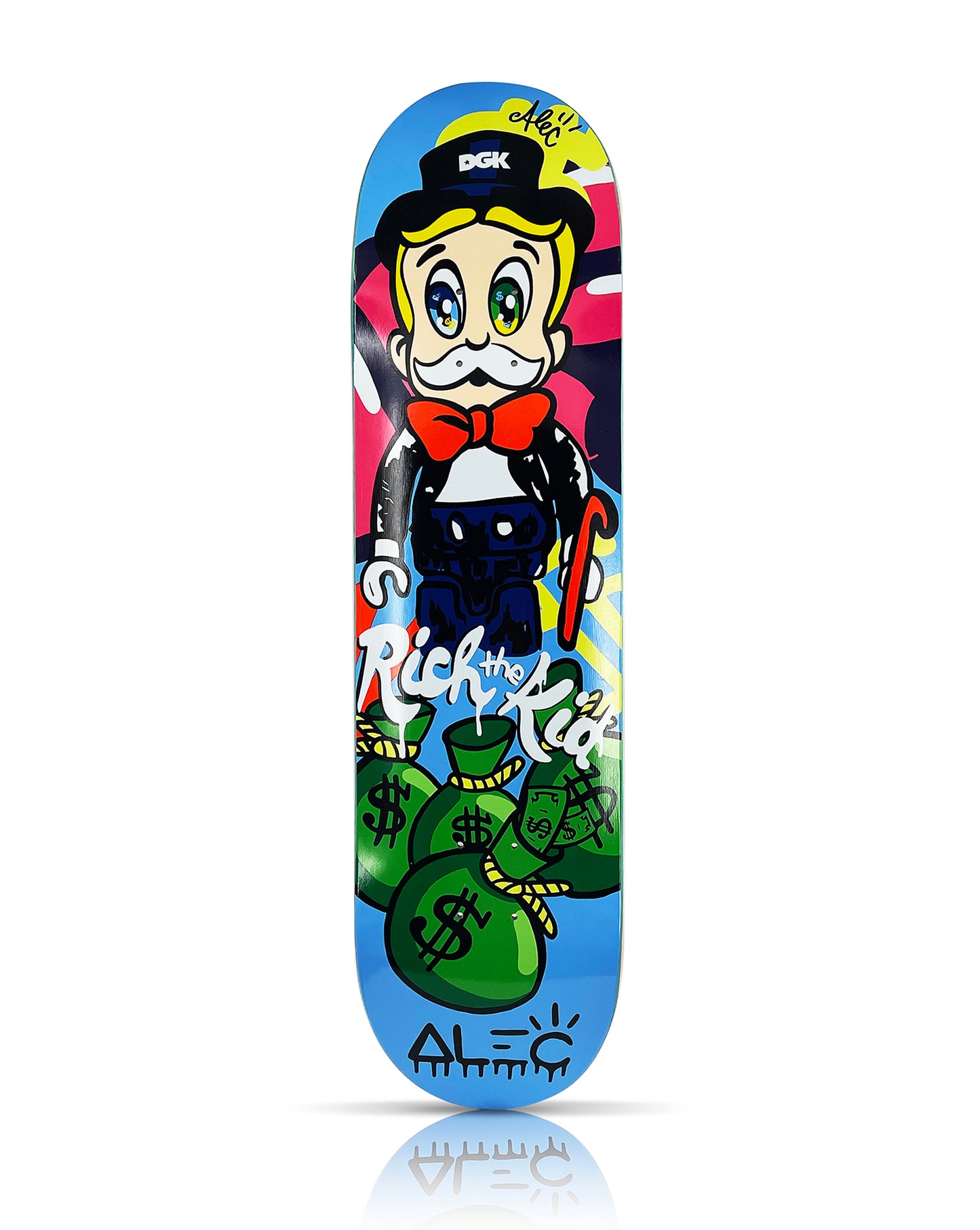 ALEC MONOPOLY x DGK 'Rich the Kid' (2021) Hand-Signed Skateboard Deck