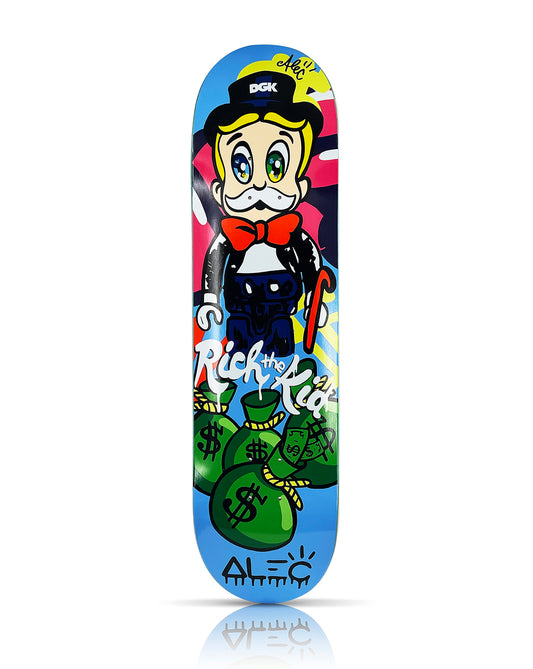 ALEC MONOPOLY x DGK 'Rich the Kid' (2021) Hand-Signed Skateboard Deck