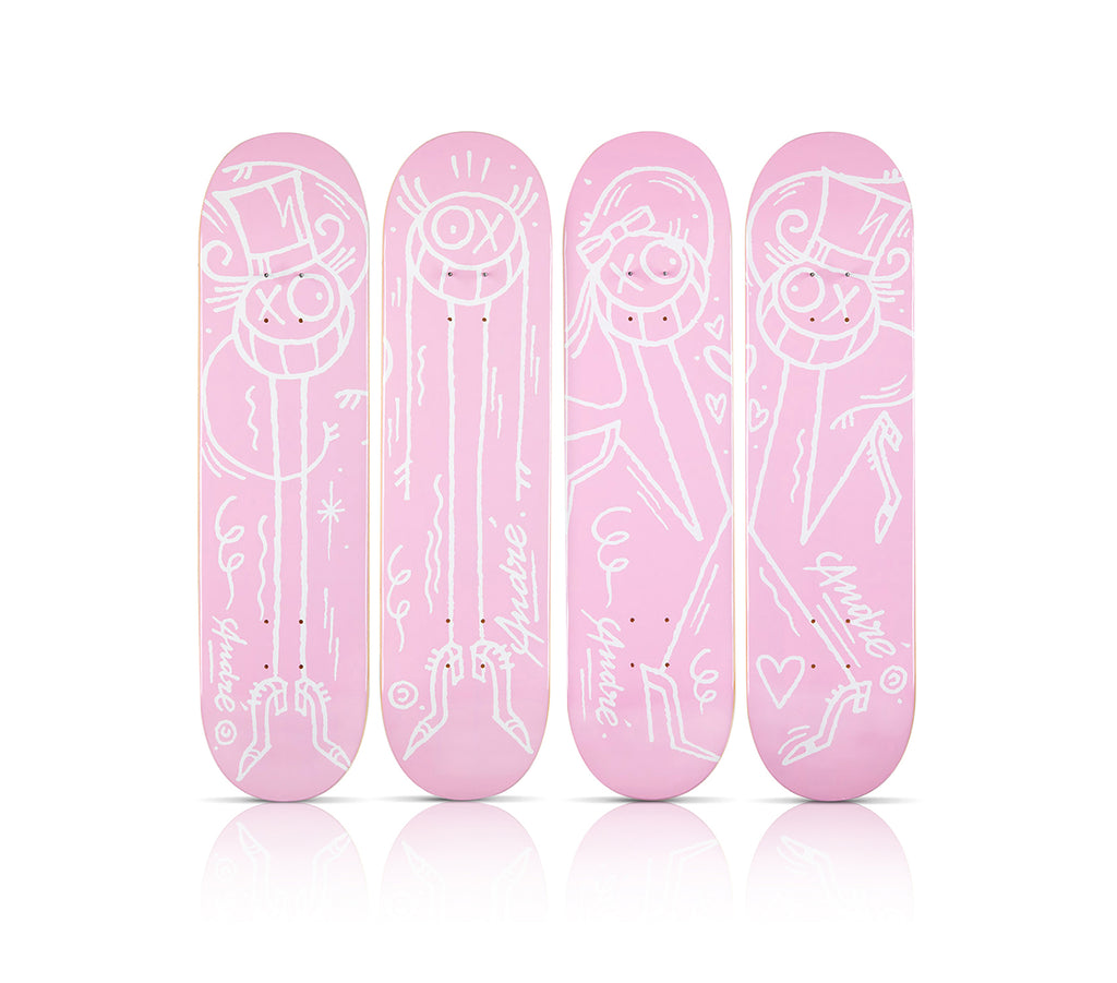 ANDRE SARAIVA 'La Vie en Rose' (2020) Quadriptych Skateboard Deck Set