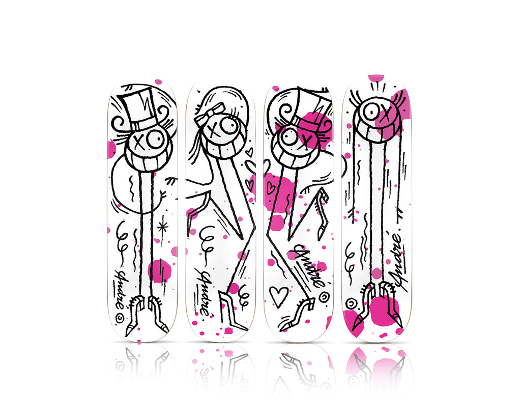 ANDRE SARAIVA 'Ménage à Trois ou Quatre' (2020) Quadriptych Skateboard Deck Set