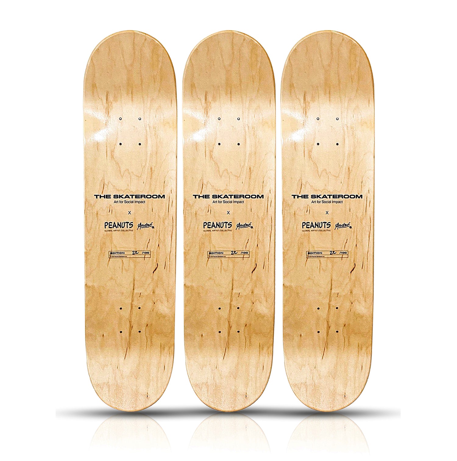 THE SKATEROOM PEANUTS 限定デッキ ANDRÉ SARAIVA 'Peanuts' (2020) Triptych Skateboard Deck Set – Sk8