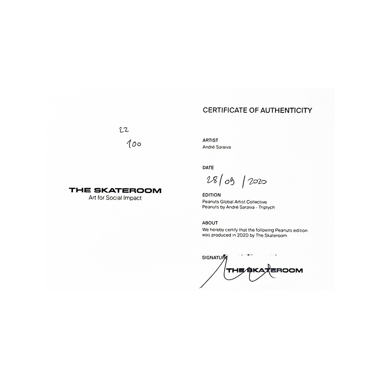 ANDRÉ SARAIVA 'Peanuts' (2020) Triptych Skateboard Deck Set – Sk8