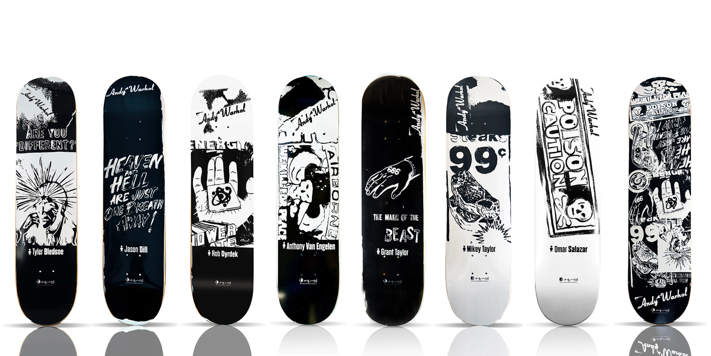 ANDY WARHOL x Alien Workshop 'B/W Ad Series' (2011) 8 -Skateboard Deck Set