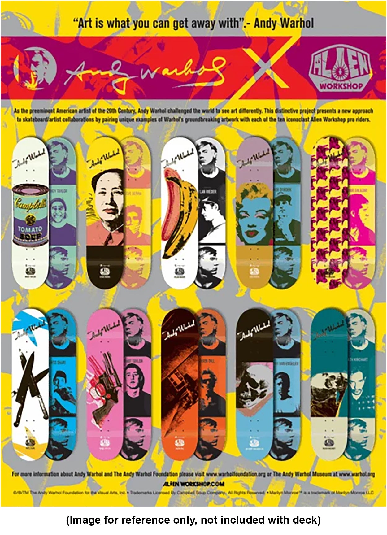 ANDY WARHOL x Alien Workshop 'Mao' (2011) Skateboard Deck (yellow)