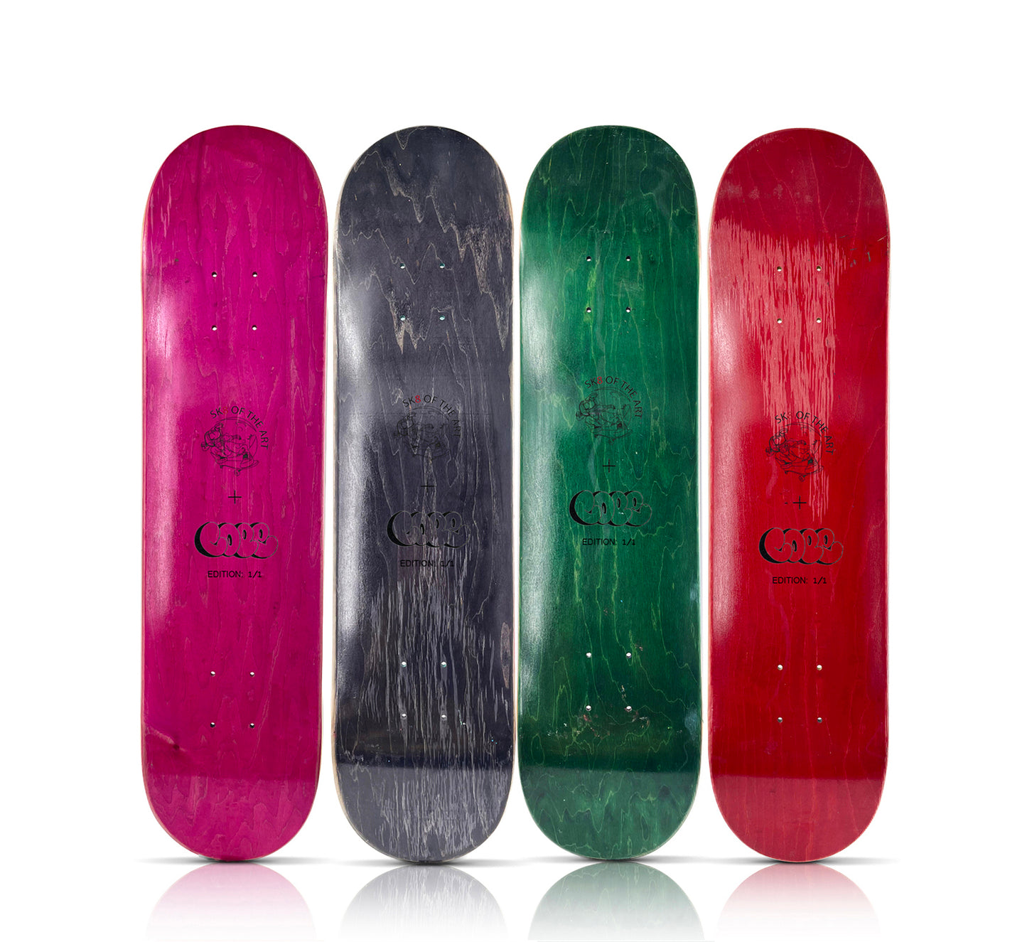 COPE2 x SK8 of the ART 'Quad Tag' (2023) Original Quadriptych Skateboard Deck Set