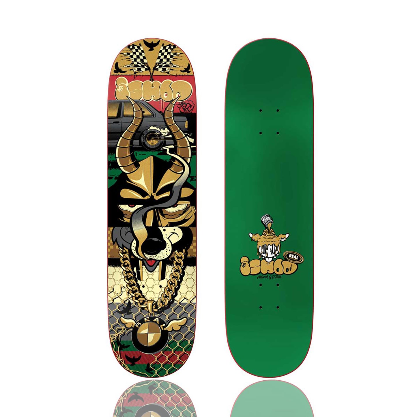 D*FACE 'D*Face x Real Skateboards 2' (2025) Triptych Skateboard Deck Set