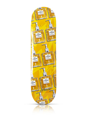 DENIAL x SK8 of the ART 'COVID No. 19' (2023) Skateboard Deck (jaune)
