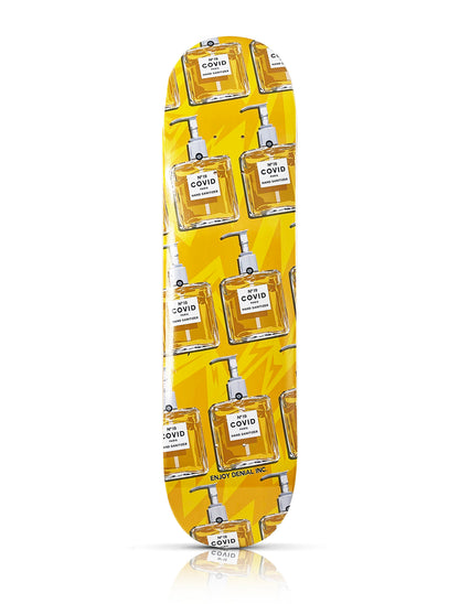 DENIAL x SK8 of the ART 'COVID No. 9' (2023) Skateboard Deck (jaune)