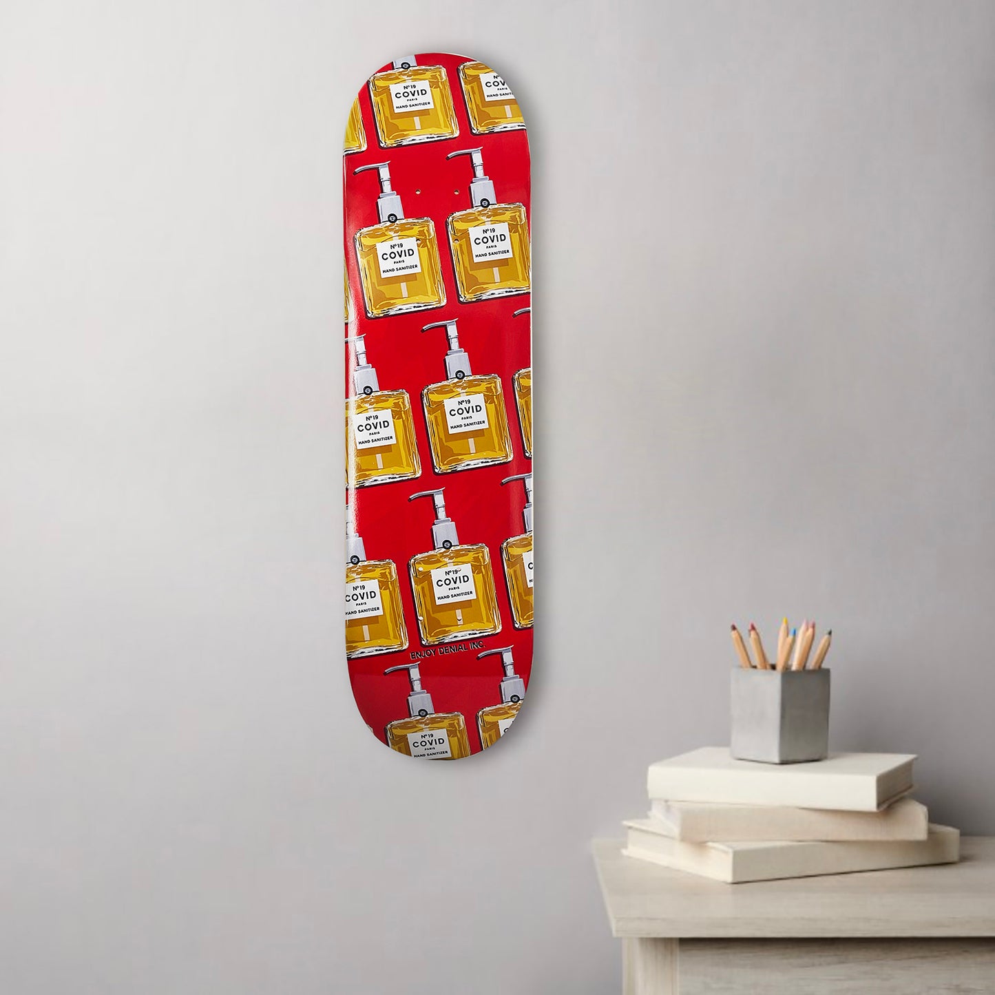 DENIAL x SK8 of the ART 'COVID No. 9' (2023) Skateboard Deck (red)