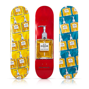DENIAL x SK8 of the ART 'COVID No. 19'  (*ONLY 10 SETS*) Triptych Skateboard Deck Set