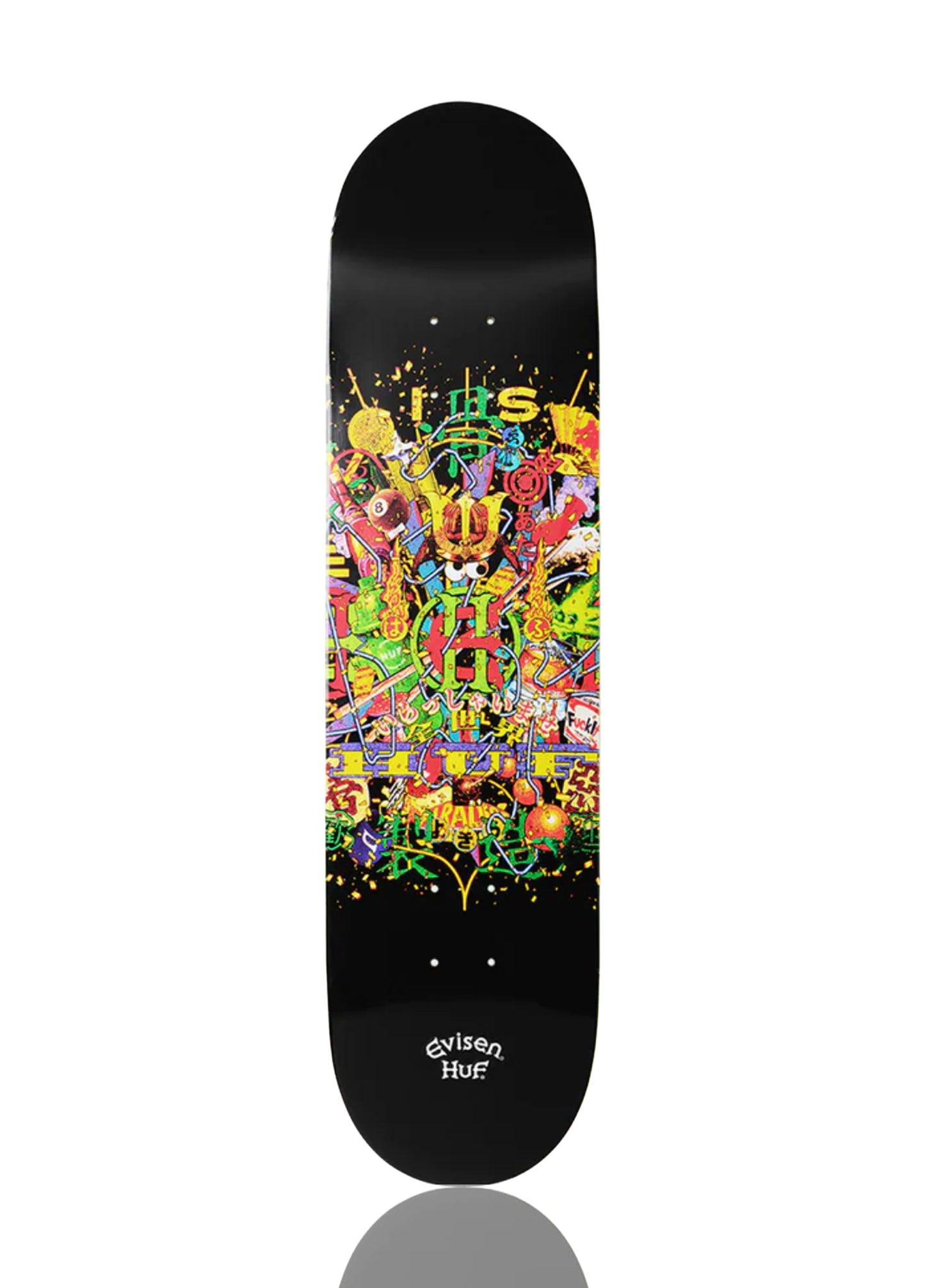 EVISEN x HUF 'Evicity Deck' (2025) Shaped Skateboard Deck