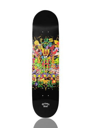 EVISEN x HUF 'Evicity Deck' (2025) Shaped Skateboard Deck