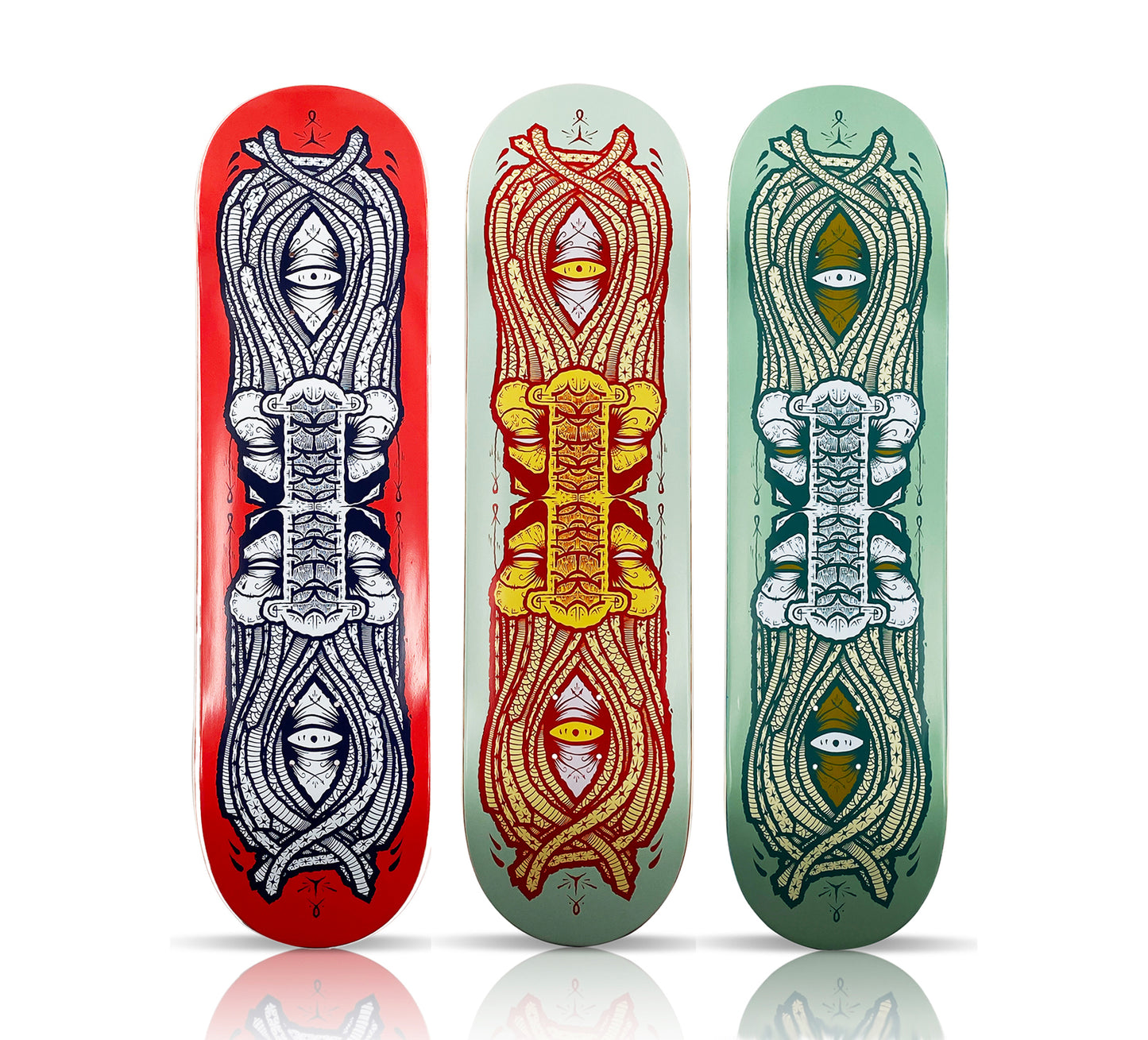 GATS 'Movement' (2021) Hand-Signed Triptych Skateboard Deck Set