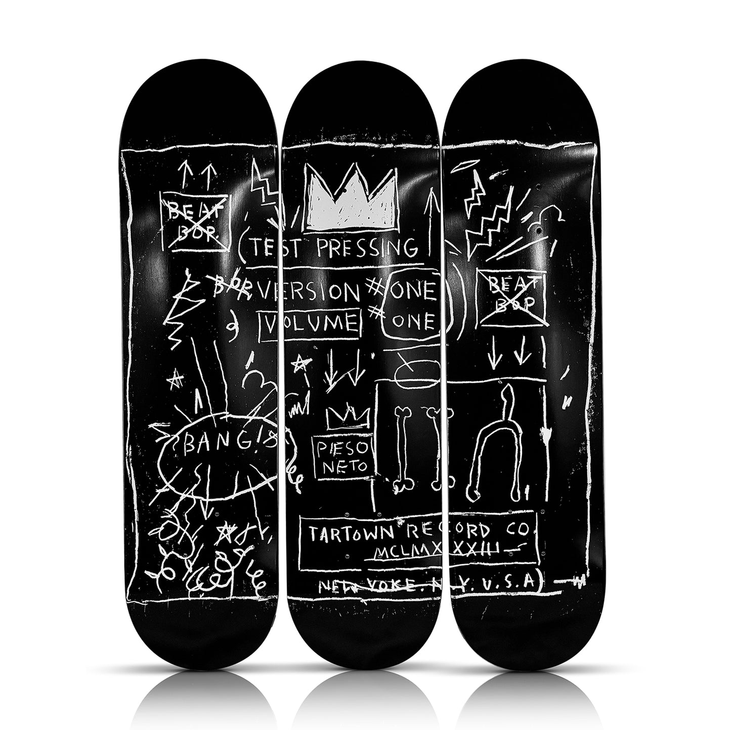 JEAN-MICHEL BASQUIAT 'Beat Bop' (2020) Triptych Skateboard Deck Set