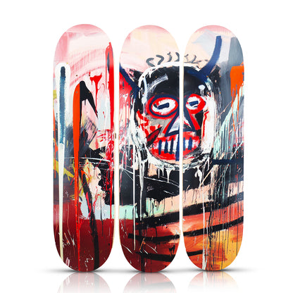 JEAN-MICHEL BASQUIAT 'Devil' (2023) Triptych Skateboard Deck Set