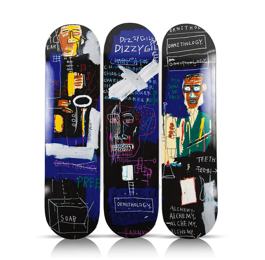 JEAN-MICHEL BASQUIAT 'Horn Players' (2018) Triptych Skateboard Deck Set