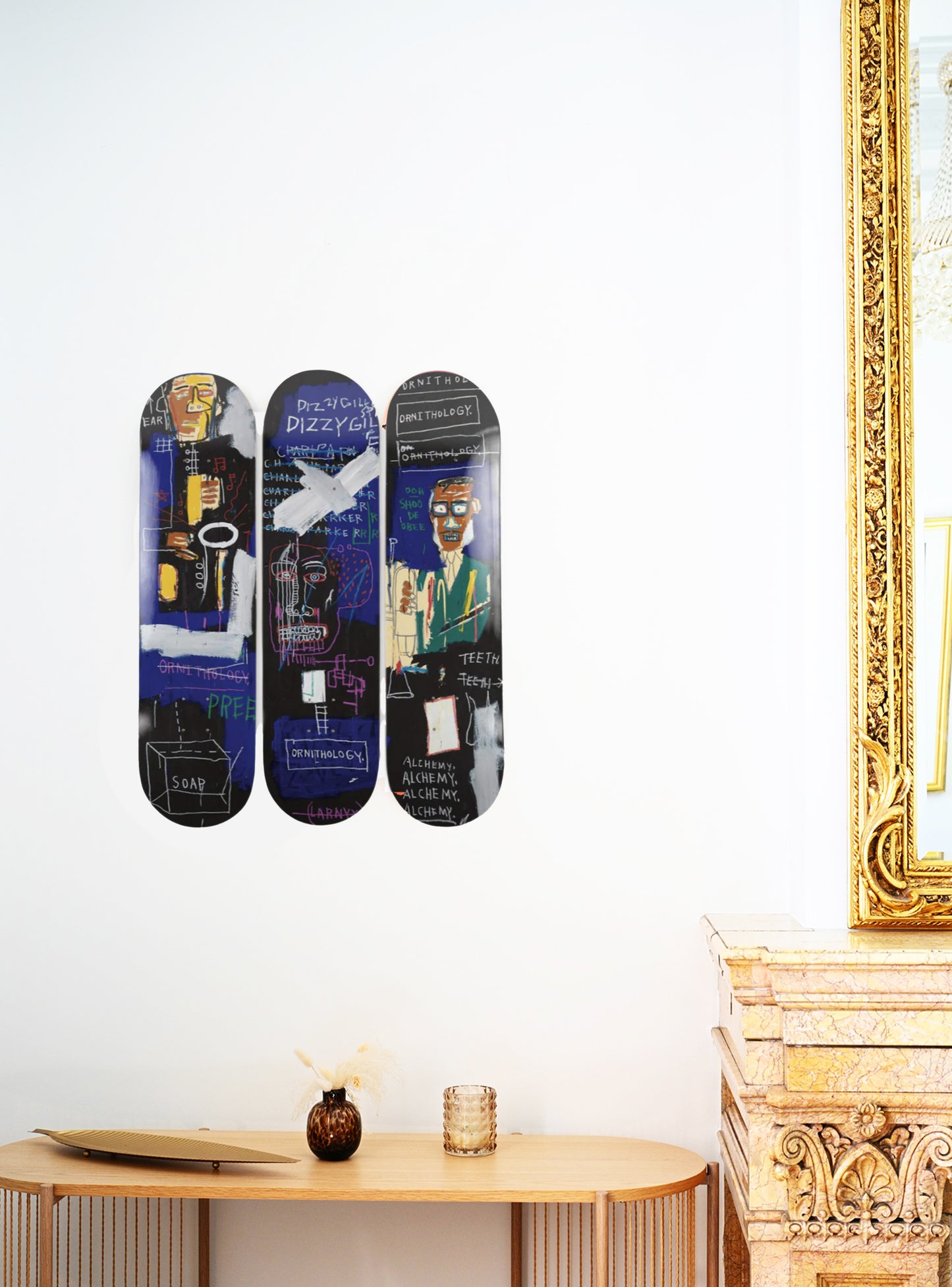 JEAN-MICHEL BASQUIAT 'Horn Players' (2018) Triptych Skateboard Deck Set