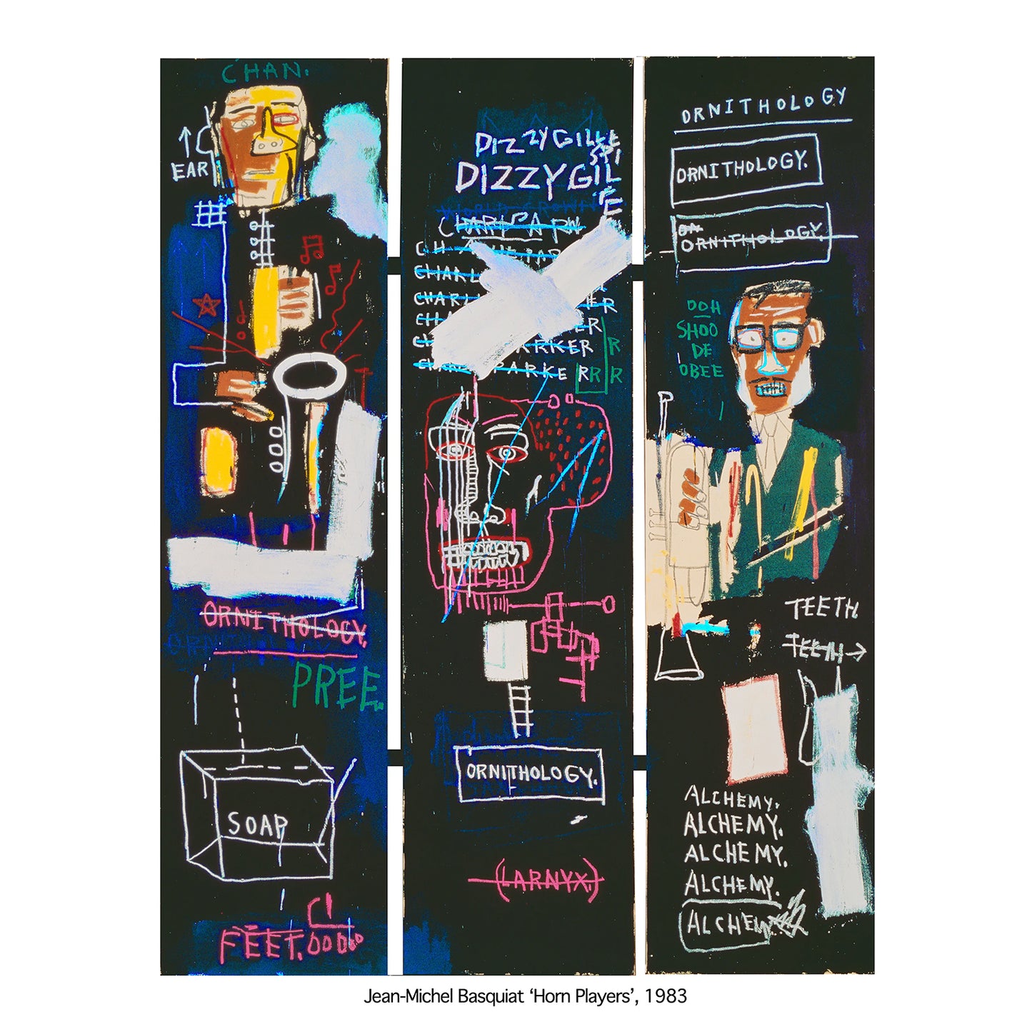 JEAN-MICHEL BASQUIAT 'Horn Players' (2018) Triptych Skateboard Deck Set