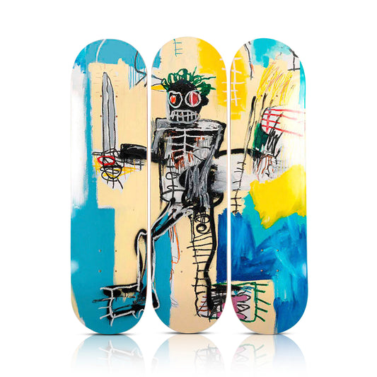 JEAN-MICHEL BASQUIAT 'Warrior' (2023) Triptych Skateboard Deck Set