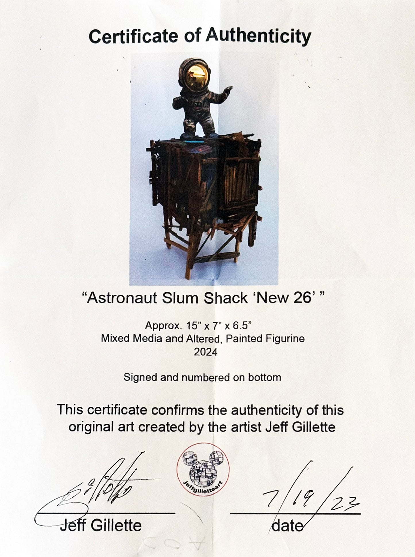 JEFF GILLETTE 'Sk8 Astronaut Slum' (2024) Hand-Painted Sculpture RAFFLE TICKET