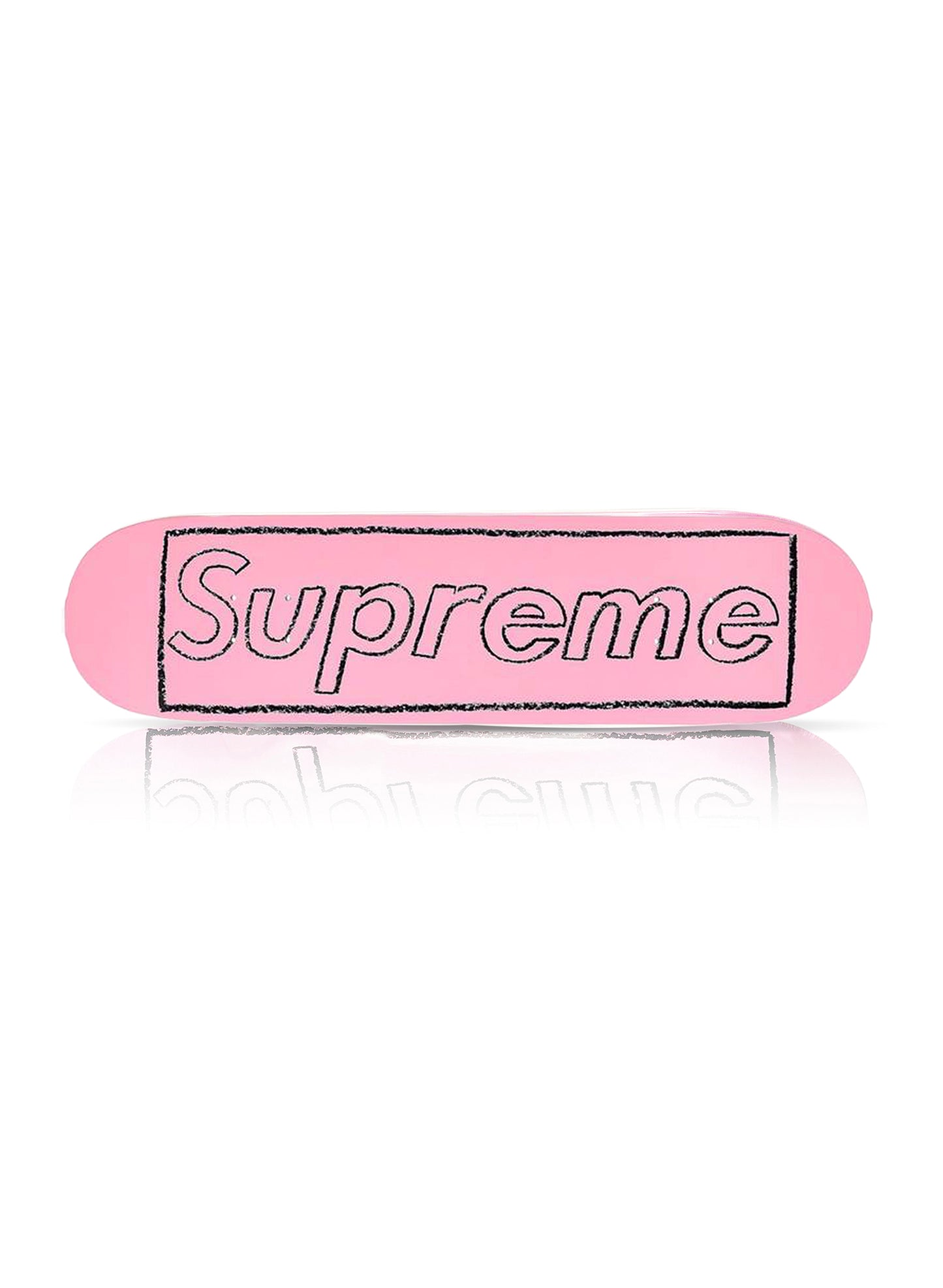 KAWS x SUPREME 'Chalk Logo' (2021) Skateboard Deck (pink)