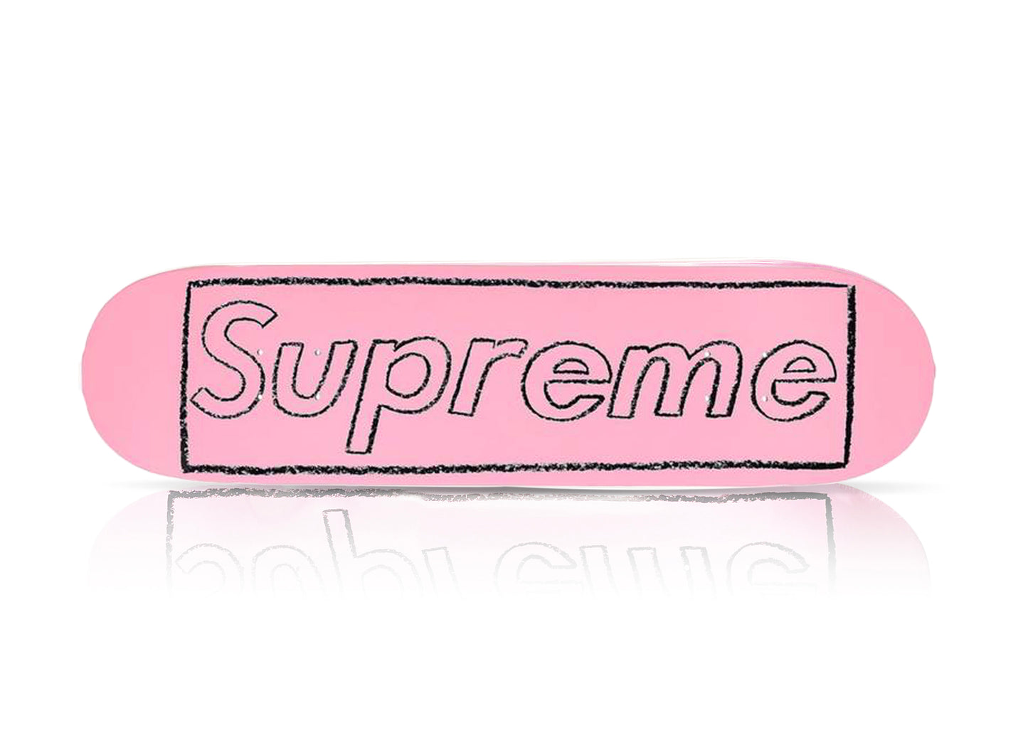 KAWS x SUPREME 'Chalk Logo' (2021) Skateboard Deck (pink)