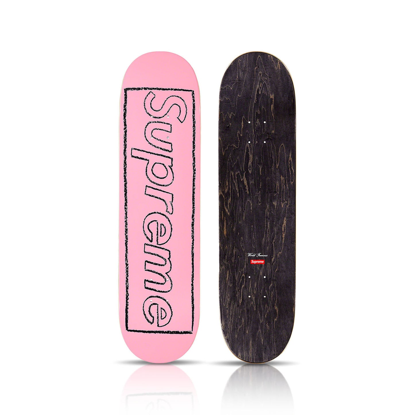 KAWS x SUPREME 'Chalk Logo' (2021) Skateboard Deck (pink)