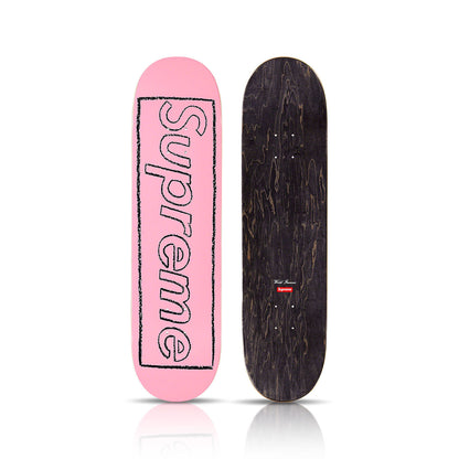 KAWS x SUPREME 'Chalk Logo' (2021) Skateboard Deck (pink)