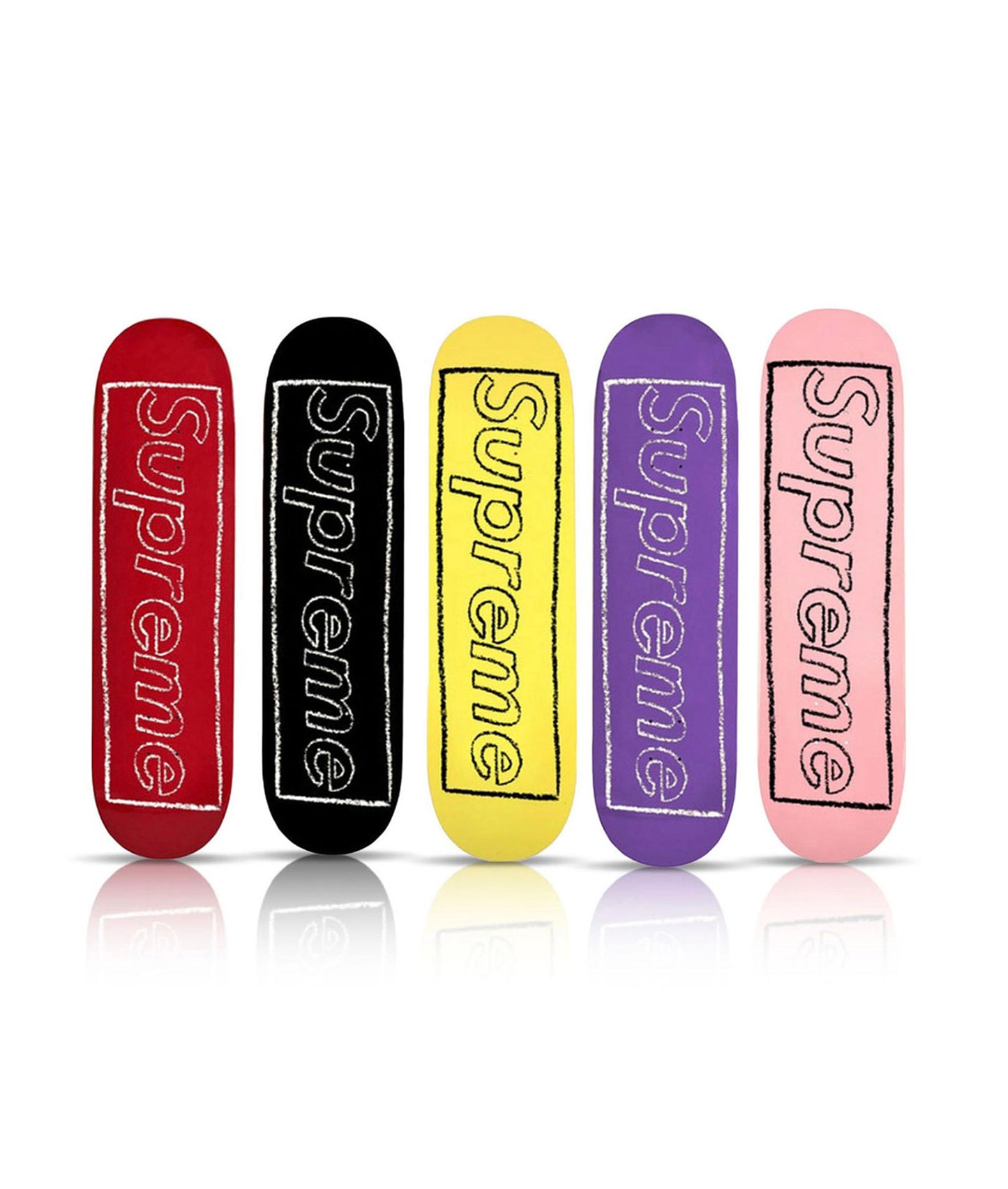 KAWS x SUPREME 'Chalk Logo' (2021) Polyptych Skateboard Deck Set