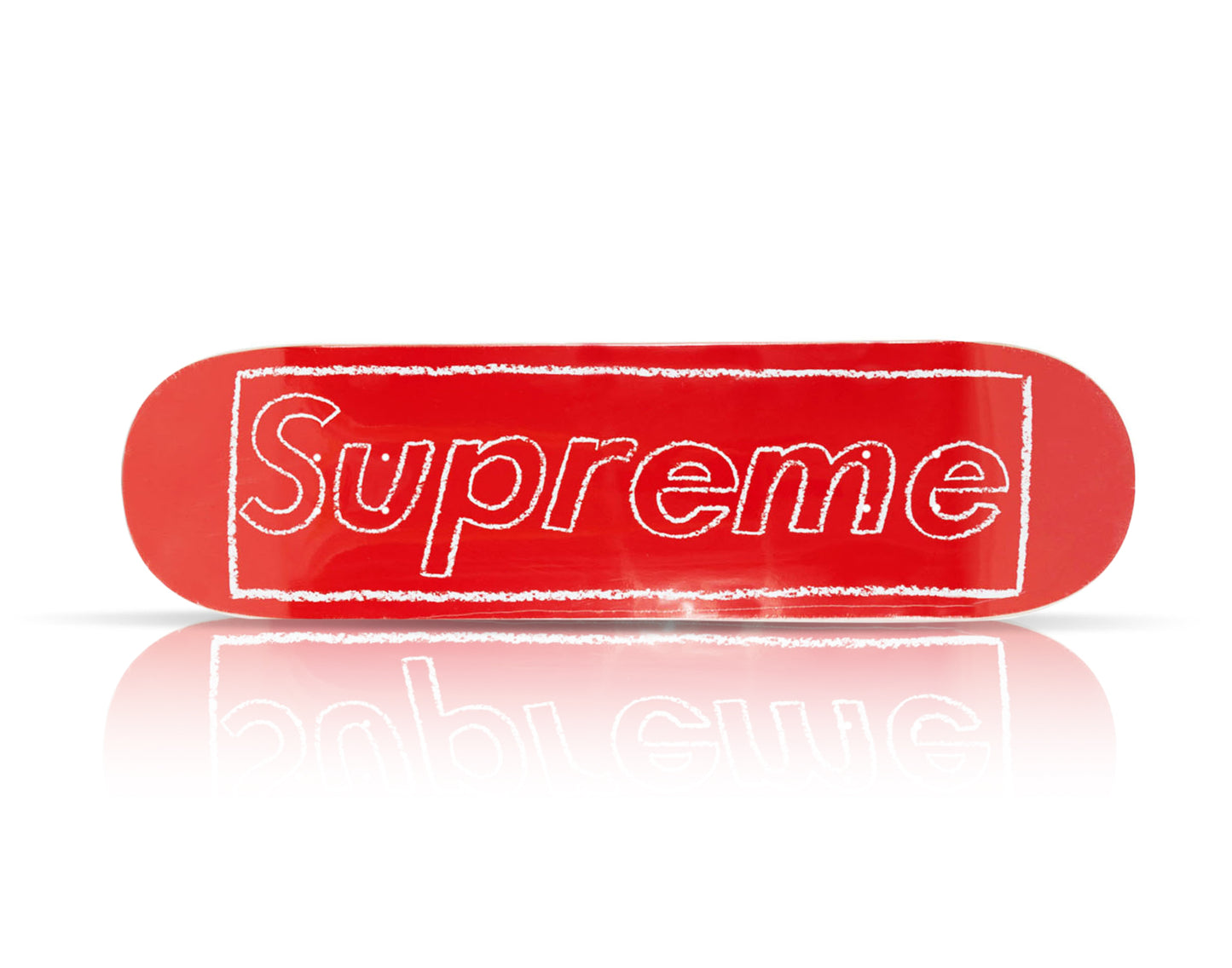 KAWS x SUPREME 'Chalk Logo' (2021) Skateboard Deck (red)