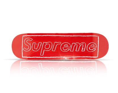 KAWS x SUPREME 'Chalk Logo' (2021) Skateboard Deck (red)