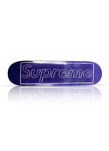 KAWS x SUPREME 'Chalk Logo' (2021) Skateboard Deck (violet)