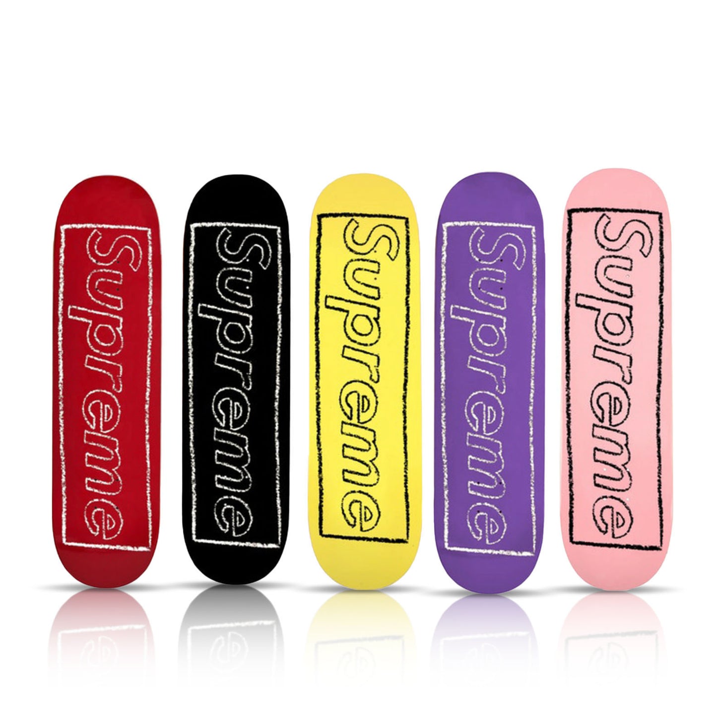 KAWS x SUPREME 'Chalk Logo' (2021) Skateboard Deck (violet)