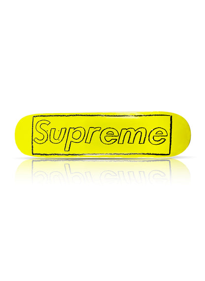 KAWS x SUPREME 'Chalk Logo' (2021) Skateboard Deck (yellow)