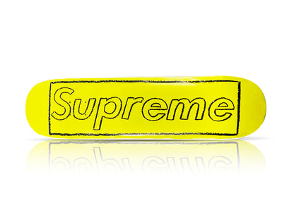 KAWS x SUPREME 'Chalk Logo' (2021) Skateboard Deck (yellow)