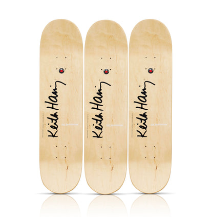 KEITH HARING 'Electric' (2022) Triptych Skateboard Deck Set