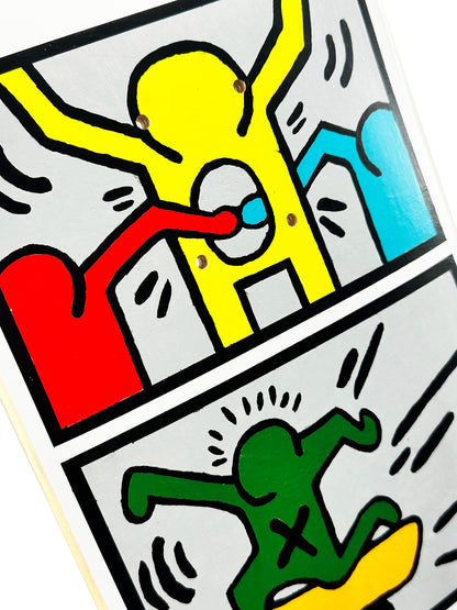 KEITH HARING (after) 'Retrospect' (2019) Hand-Painted Skateboard Deck