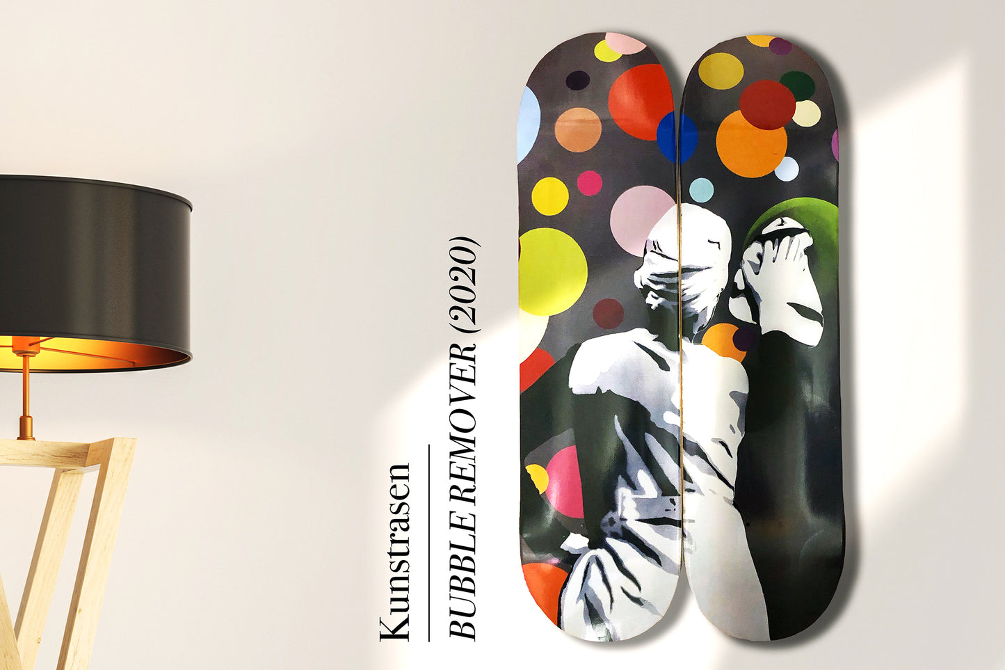 KUNSTRASEN 'Bubble Remover' (2020) Hand-Signed Diptych Skateboard Deck Set