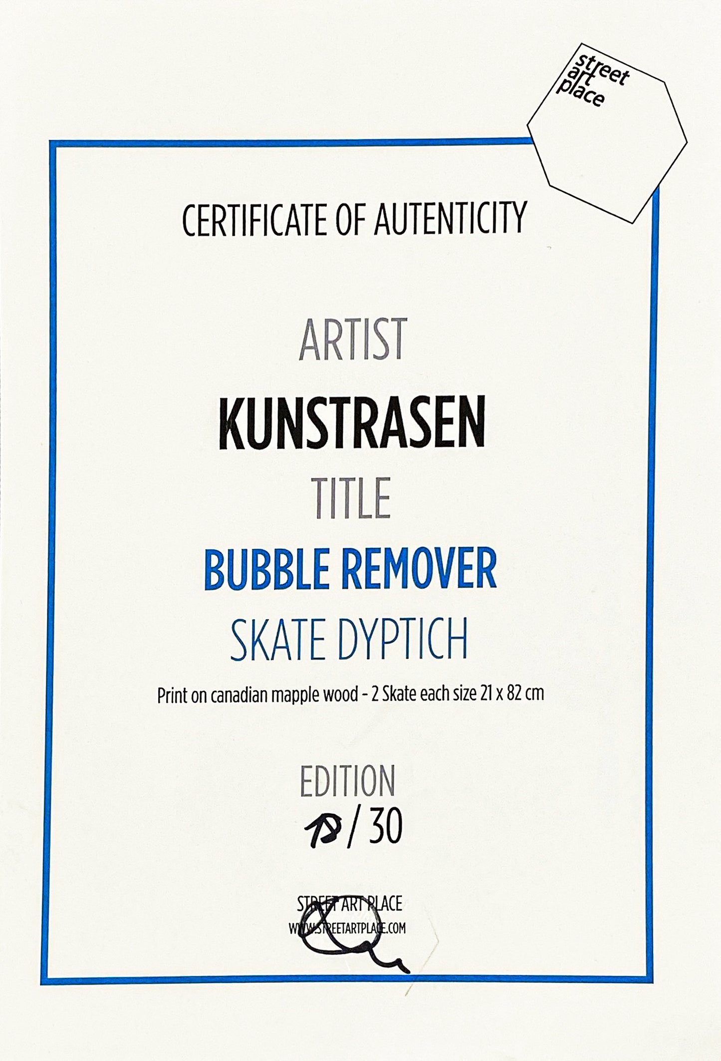 KUNSTRASEN 'Bubble Remover' (2020) Hand-Signed Diptych Skateboard Deck Set