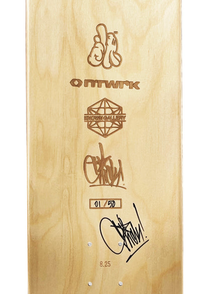 OG SLICK 'LA Hands' (2022) Hand-Signed Skateboard Deck (purple/gold)