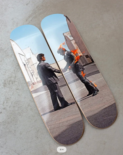 PINK FLOYD x The Skateroom 'Wish You Were Here' (2025) Diptych Skateboard Deck Set