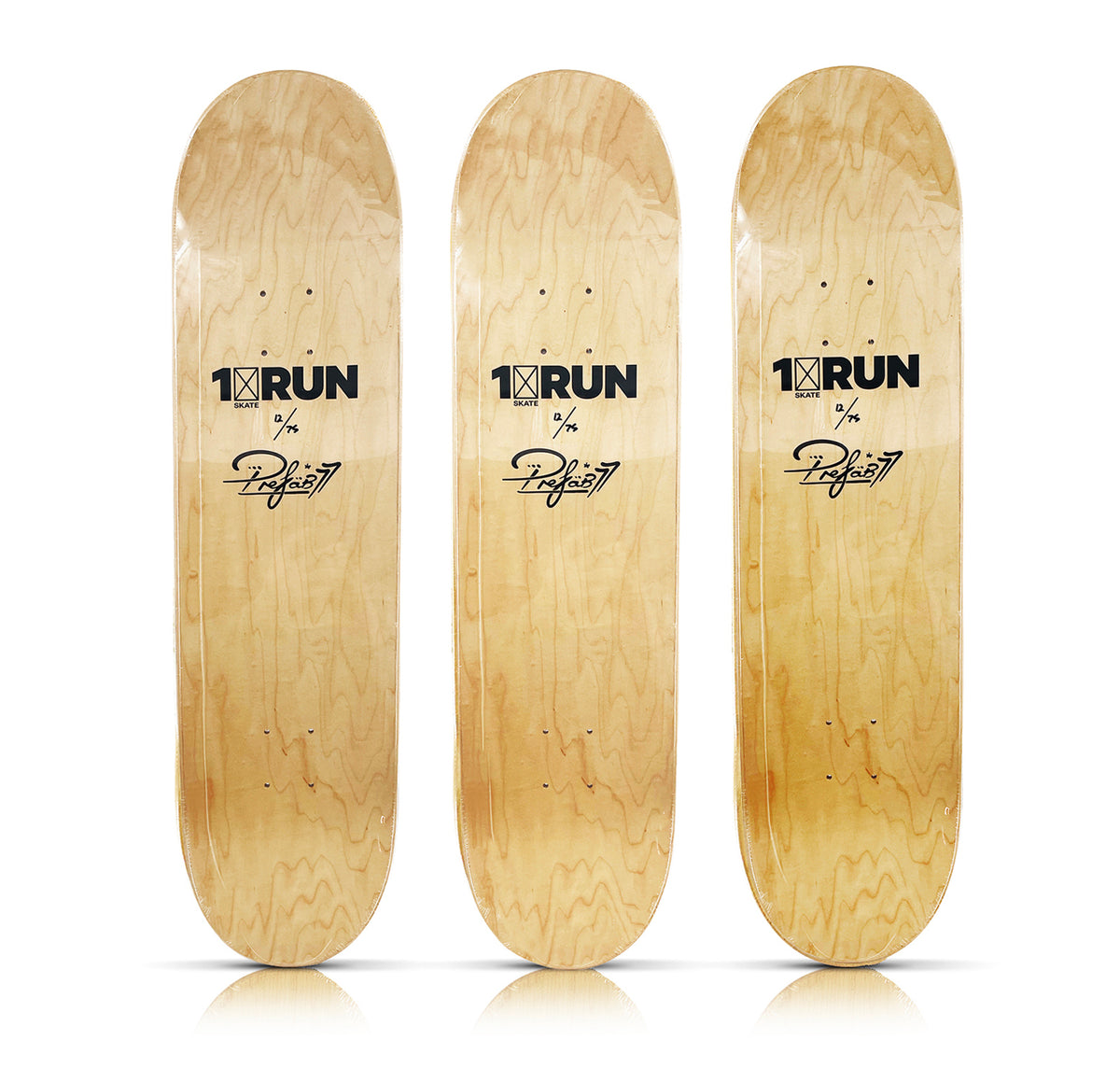PREFAB 77 x 1xRUN 'Amsterdam's' + 'Big Ben Ripped' + 'Blind Faith' (2022) Triptych Skateboard Deck Set (#12)