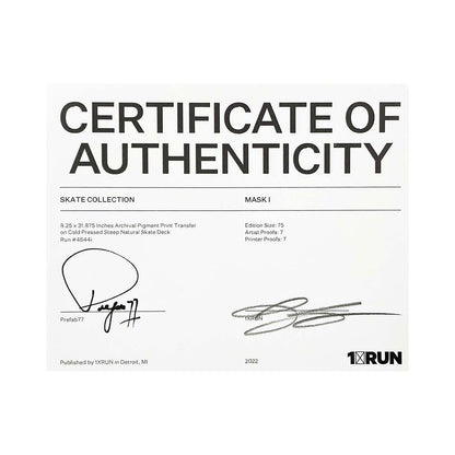 PREFAB 77 x 1xRUN 'Mask I + Mask II' (2022) Diptych Skateboard Deck Set